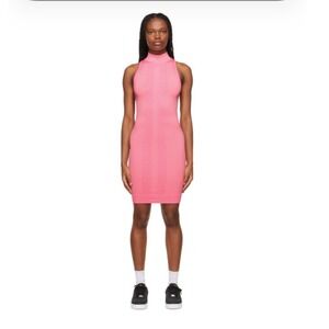 Nike Pink Sportswear Air Seamless Stretch BodyCon Dress Size XL 447‎